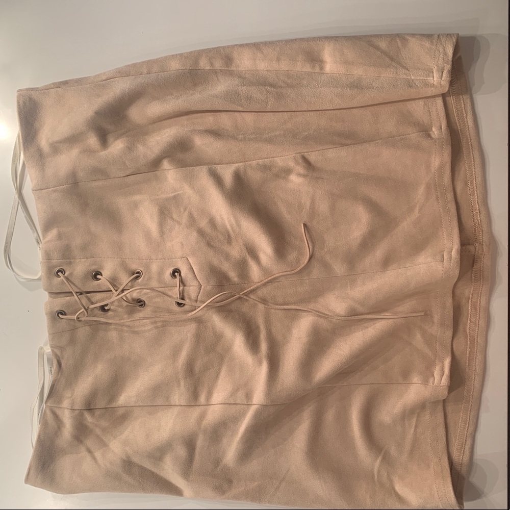 Tied suede skirt